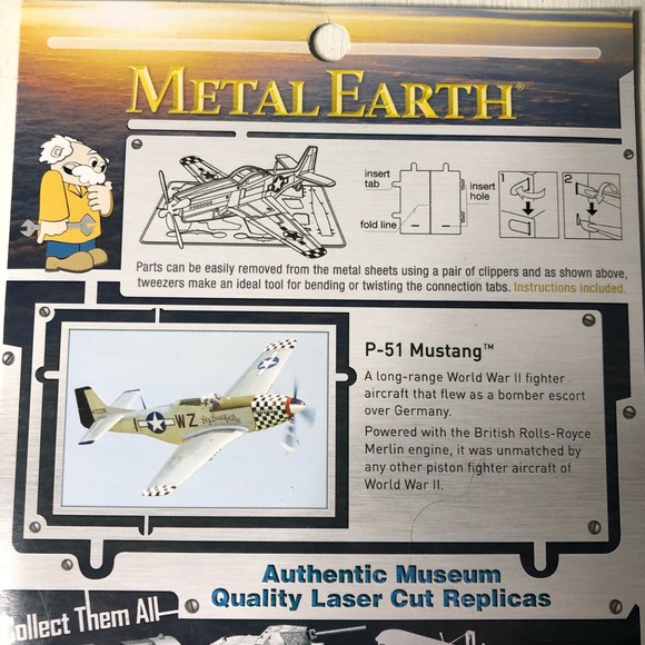 Metal Earth P-51 Mustang Plane 3D Model (14+) - Picture 5 of 5